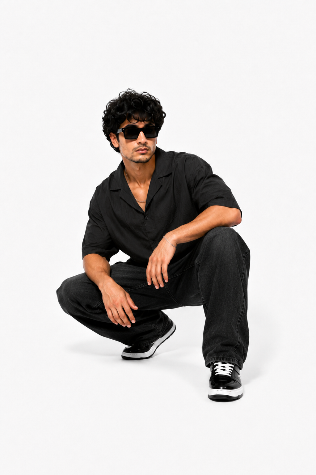 Premium Washed Black Baggy Jeans for Men | Relaxed Streetwear Fit