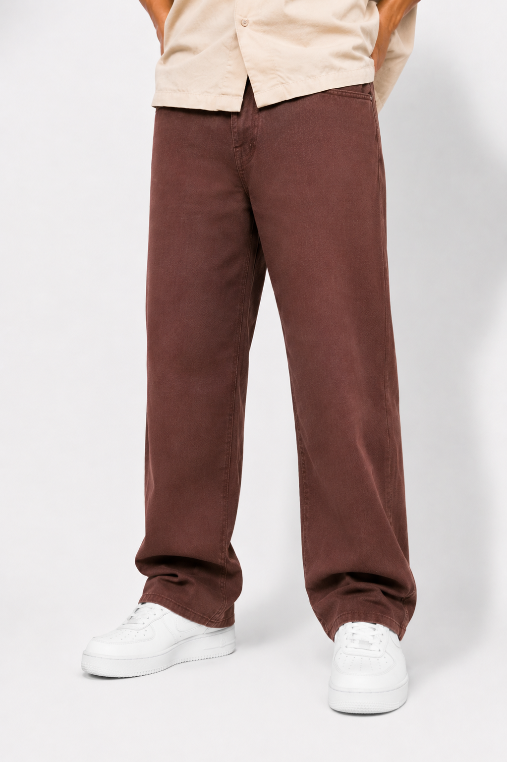 Premium Men's Brown Baggy Fit Jeans | Wide Leg Streetwear Denim