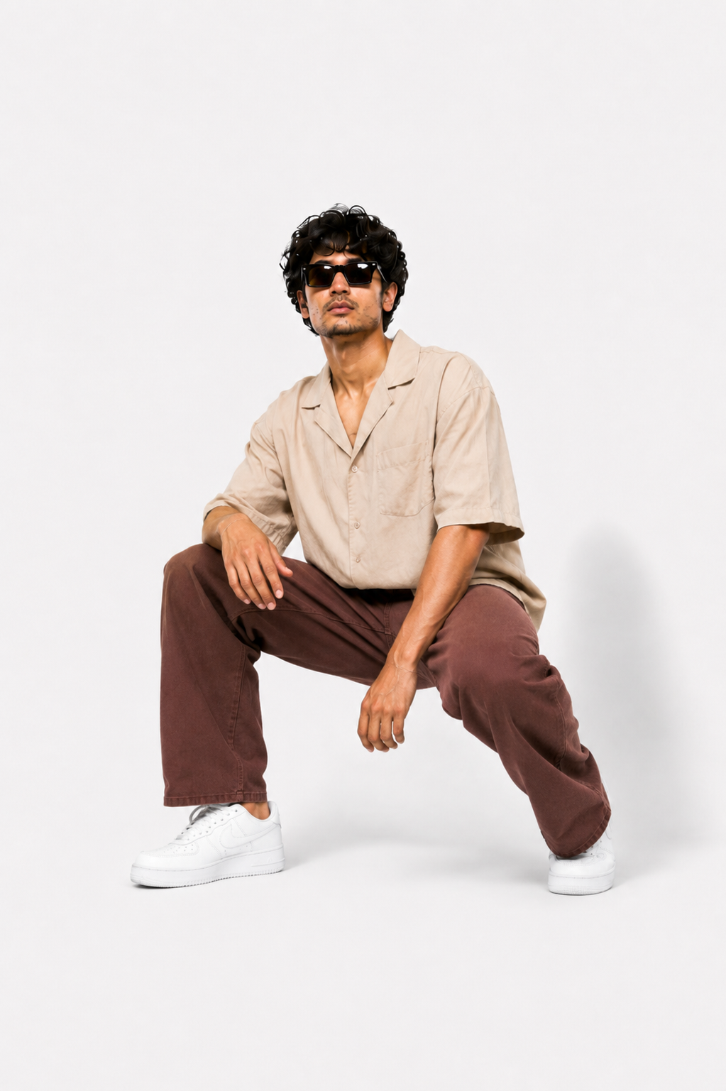 Premium Men's Brown Baggy Fit Jeans | Wide Leg Streetwear Denim
